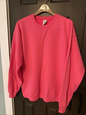 Hanes Women's Bright Pink Crewneck Sweatshirt